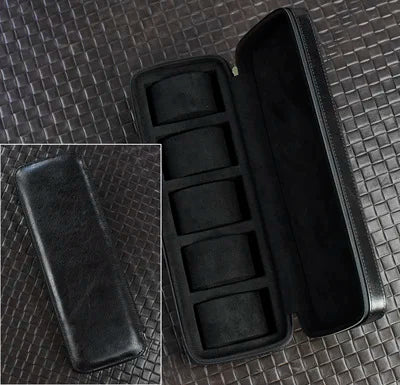Coffret de voyage à montres en cuir — 5 emplacements