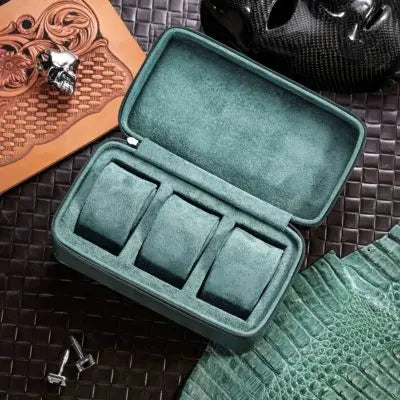Coffret de voyage à montres en cuir — 3 emplacements