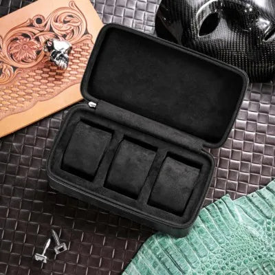 Coffret de voyage à montres en cuir — 3 emplacements