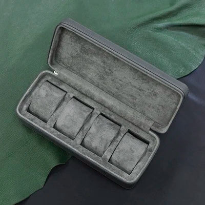 Coffret de voyage à montres en cuir — 4 emplacements